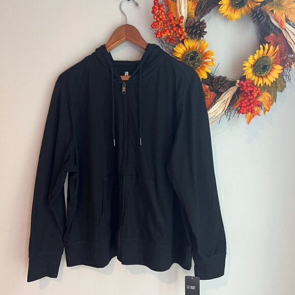 ID Ideology Women Plus 2X Full Zip Hooded Jacket Black - Picture 1 of 7